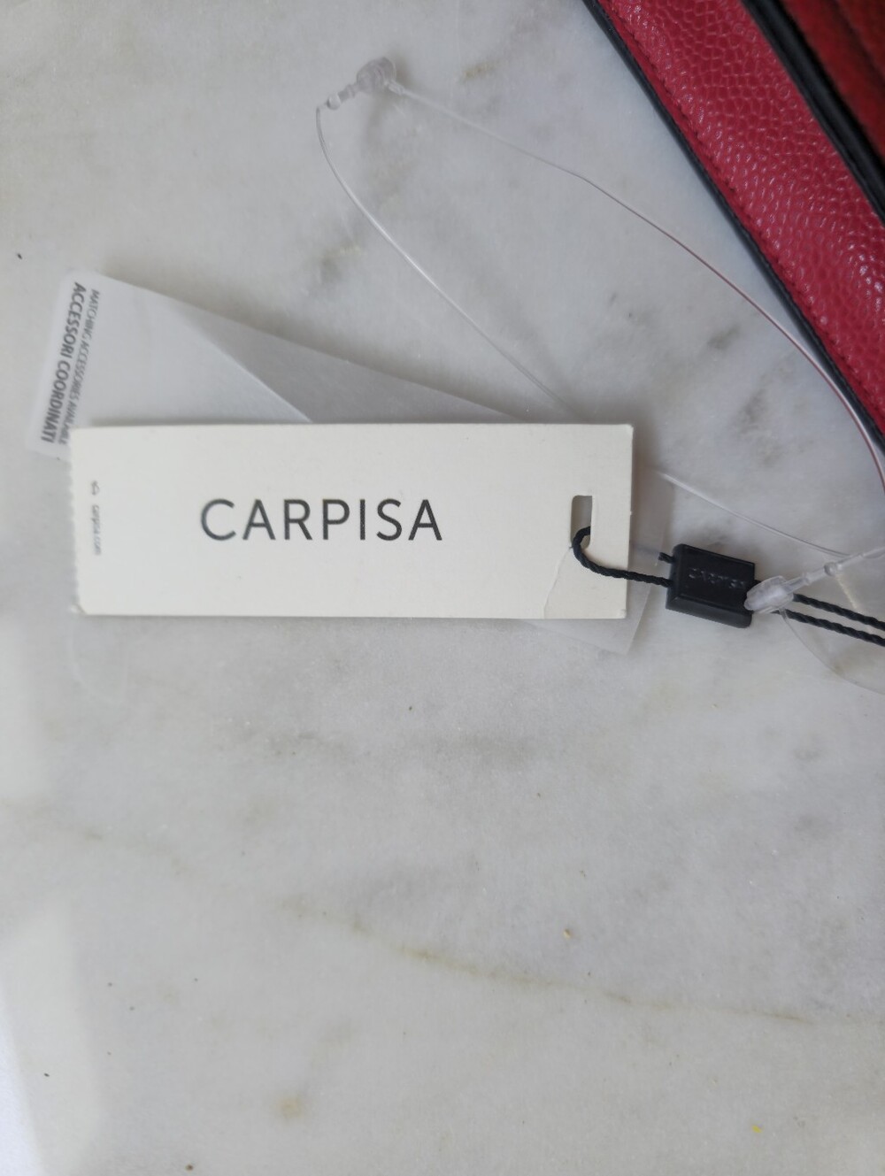 NWT Carpisa Italian Flap Crossbody Bag In Red/Hibiscus Faux Leather - Picture 11 of 16